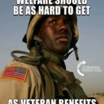 welfare should be as hard to get as veterans benefits