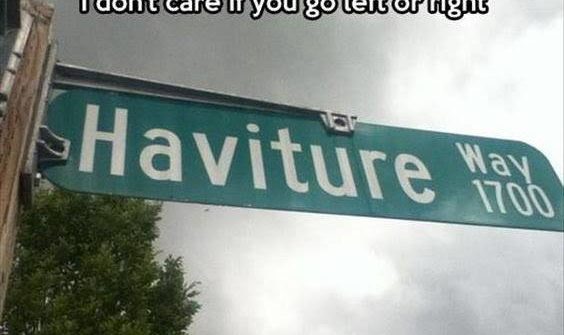 funny street sign haviture way