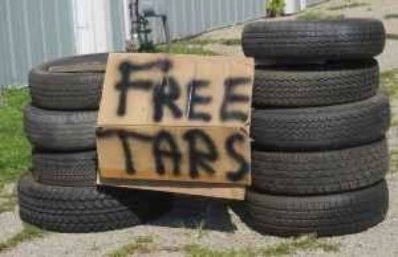 funny sign free tires free tars