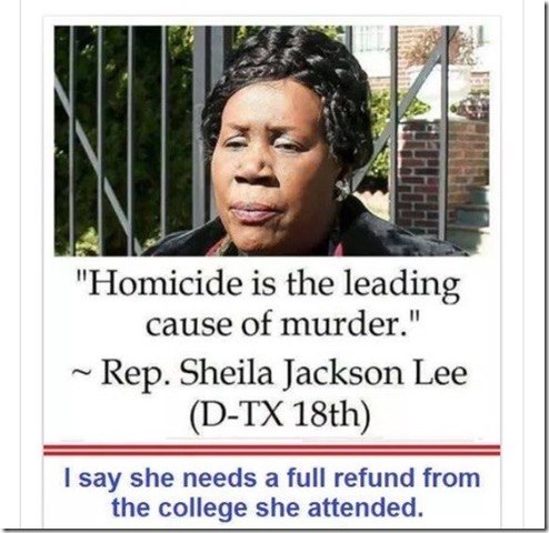 sheila jackson lee homicide is the leading cause of murder