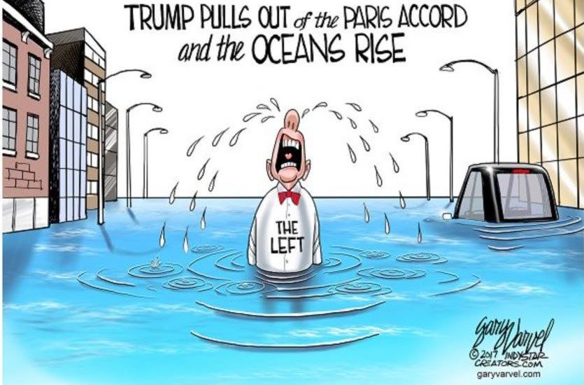 trump pulls out of paris accord political cartoon funny