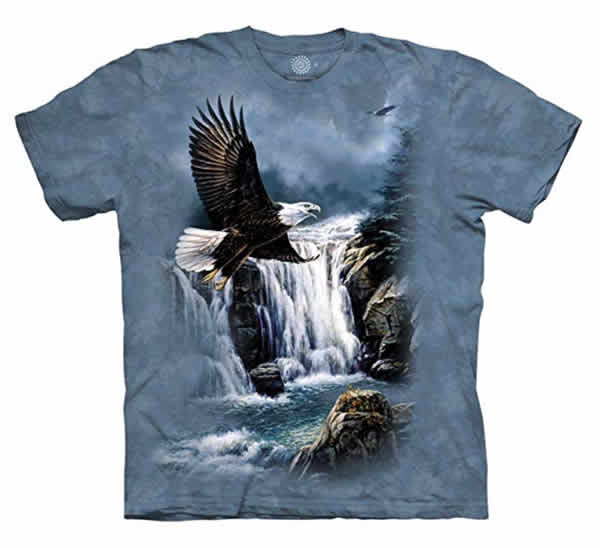 bald eagle waterfall patriotic t-shirt