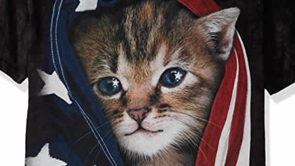 cat and american flag t-shirt cat lady t-shirts