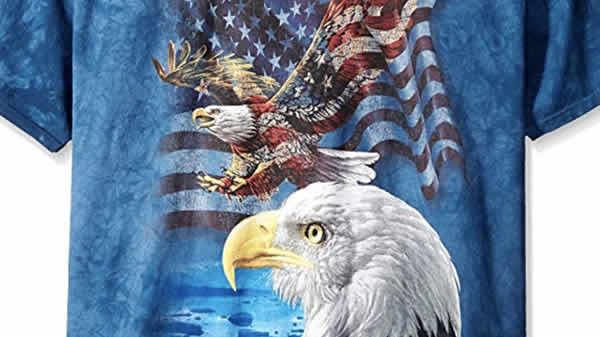 double bald eagle american flag t-shirt