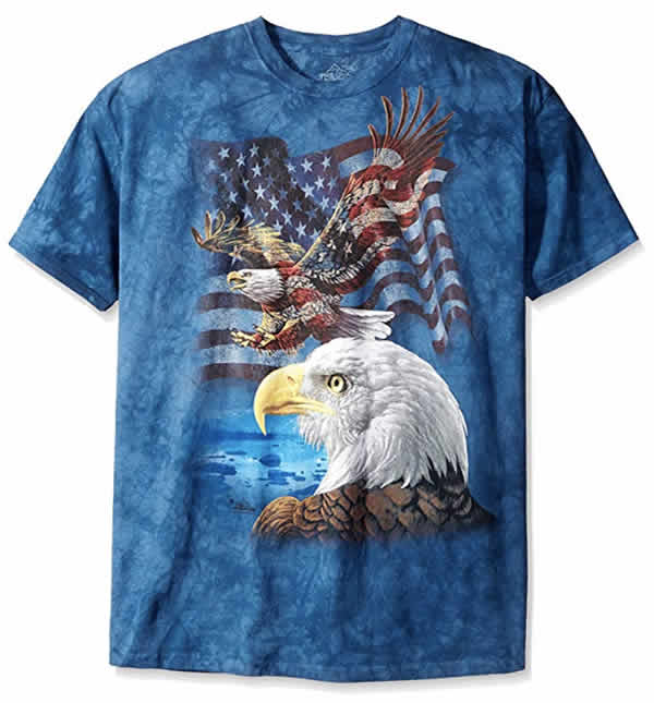 double bald eagle american flag t-shirt