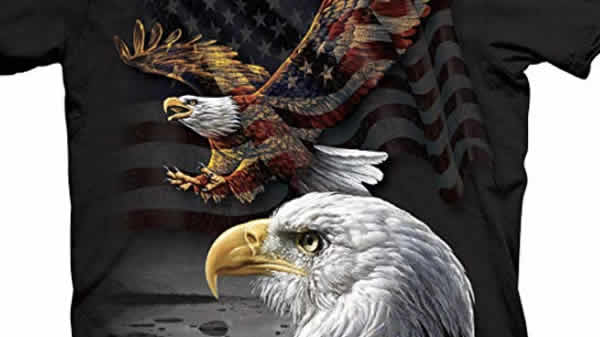 patriotic t-shirt two bald eagles american flag