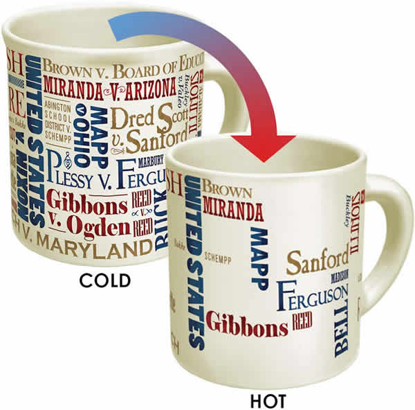 mug shows supreme court winners and losers losers disappear with hot coffee heat changing coffee mug