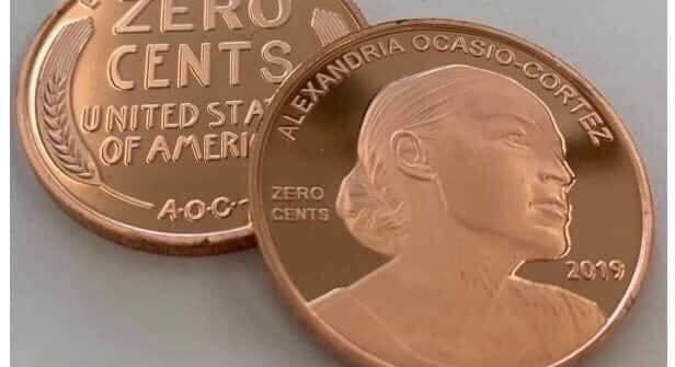 zero cents coin zero cents penny aoc alexandria ocasio cortez funny gift collectible coin