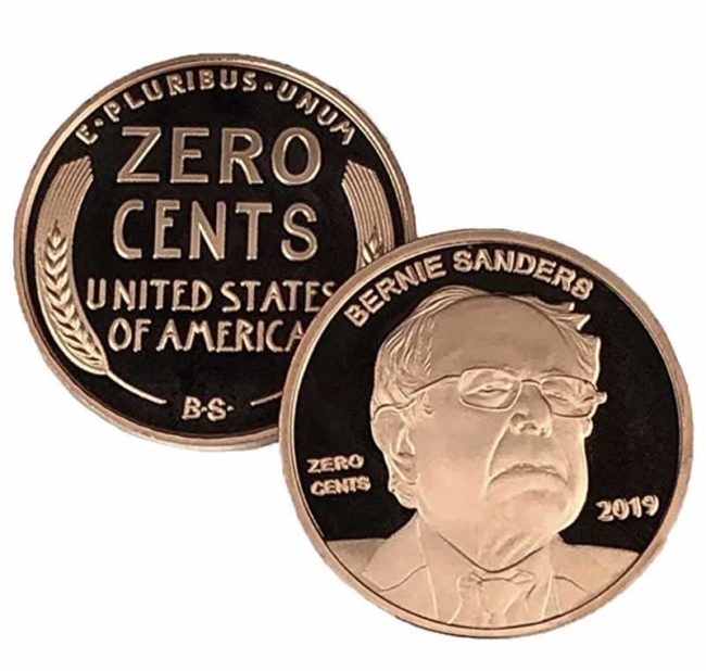 zero cents coin zero cents penny bernie sanders funny gift collectible coin